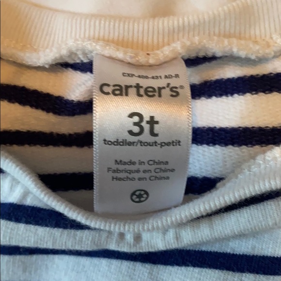 Carter cute stripes and hearts outfit 3t - Picture 4 of 7